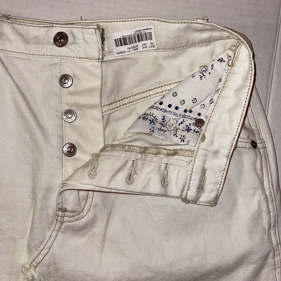 We the Free by Free People White Raw Hem Mid Rise Jean Mini Skirt - Picture 13 of 14